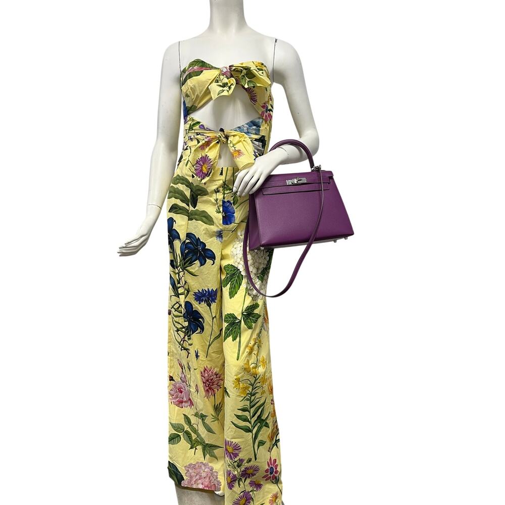 NWT Oscar de la Renta Floral Botanical Cotton Blend Jumpsuit Size 4 $2890 Retail